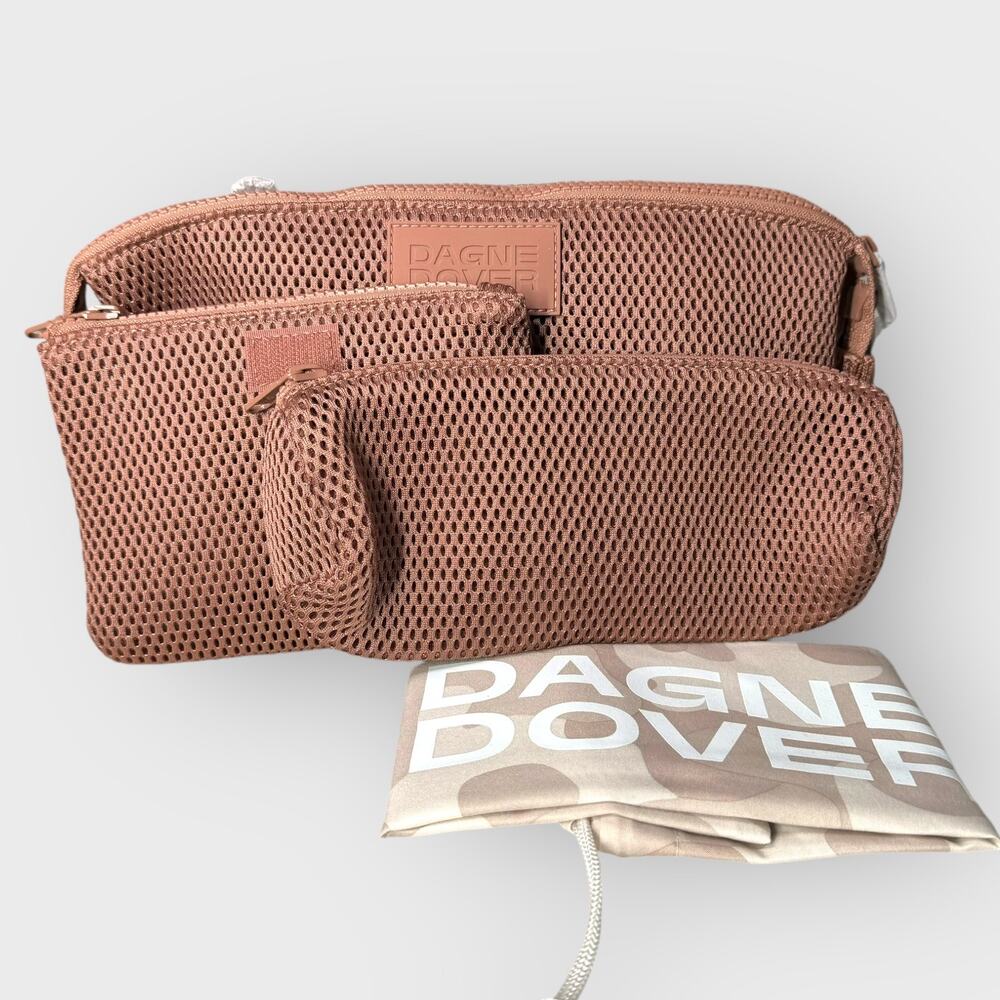 Dagne Dover Hunter Toiletry Bag Pink Large Air Mesh Travel Essentials Organizer - Picture 5 of 5